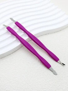 10/20 stuks set nieuwe plastic dubbele kop nagelriemduwer & roestvrijstalen V-vormige schraper, voetverzorging dode huid verwijderaar tools, meerkleurige opties voor thuisgebruik en professionele nageltechnicus
