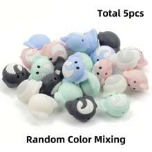 100 件什锦硅胶珠 DIY 工艺套件，带串珠笔和钥匙扣吊坠配件，男女通用手工礼物，5/30/50/100 件灵活数量（不限于图片所示款式，随机混合发货）