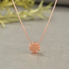 1pc Minimalist Luxury 925 Silver Light Gold/Silver Plated Four-Leaf Clover Pendant Necklace, Fashionable & Versatile For Women Everyday Casual Wear, Gift - Four Leaf Clover - View 6