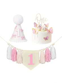 Fundita digitală pentru ziua de naștere în stil Ins, pălărie de ziua de naștere, rochie pentru petrecerea de aniversare pentru copii, articole pentru acoperirea capului, fotografie, consumabile pentru decorare - Multicolor - Vizualizare 4