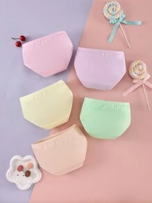 5pcs/PACK Young Girls Panties/Briefs With Cartoon Comfortable Casual Soft Underwear Set - Multicolor - View 2