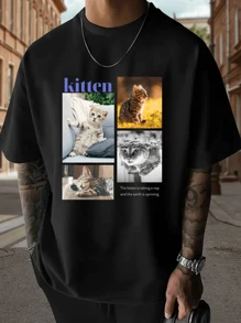 Camiseta personalizada y personalizada para hombres, camiseta suelta y cómoda con diseño gráfico. Personaliza con tu propia foto y texto/logotipo para parejas, familia, mascotas, regalos. Camiseta personalizable de manga corta para esposo o novio (para esposa/familia/amigo/fiesta/equipo/novia/ropa de trabajo/mascota/pareja a juego/regalos/regalos de aniversario/regalos de cumpleaños/regalos de boda)