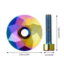 Bicycle Headset Top Cap With 3D Diamond Face Cover, Colorful Sunflower Design For Mountain Bike, Road Bike