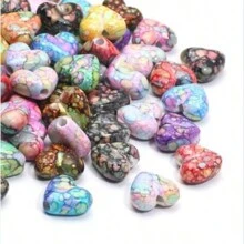 10pcs/20pcs Heart-Shaped Acrylic Beads, Loose Beads, Suitable For DIY Jewelry Making Of Bracelets, Necklaces, Earrings And Other Accessories, Beading Supplies (Random Color) - Random Color - View 6