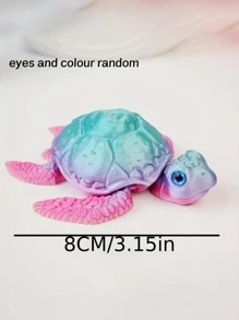 3D Printed Sea Turtle With Realistic Eyes, Colorful Gradient Laser, Desktop Decoration, Perfect Gift For Friends And Family, Movable Limbs, Suitable For Parties And Outdoor Car Shows, Macaron Colors Randomly, Plastic Art Craft Decor [Eye Color Random]