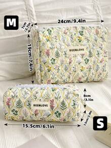 1Pc/Set Vintage Delicate Floral Quilted Makeup Bag, Large Capacity Travel Toiletry Pouch With Handle, Multi-Functional Cosmetic Storage Bag For Lipstick, Jewelry, Tissues, Sanitary Napkins, Toiletry Bag For Travel, Daily Use, Perfect Gift For Valentine's Day, Mother's Day, Anniversary, Vacation, Daily Use, New Style 2025 (Random Cutting).