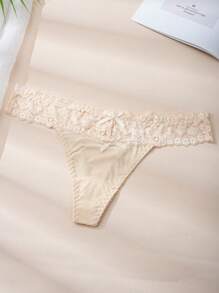 3 Packs Random Color Women Thongs Sexy Low Waist Lace T-Back Underwear Breathable G-String Panties Multipacks S-XL