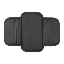 Cojín Universal para reposabrazos de coche, cubierta protectora de cuero PU transpirable para caja de consola central, reposabrazos antiarañazos PGUM - GRIS 1 PIEZA - Ver 5