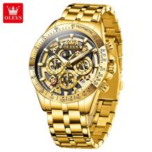 OLEVS. OLEVS Gold Men's Watches Original Quartz Watches For Men Waterproof Luminous Chronograph Date 24 Hours Watches Luxury Stainless Steel Strap Men Watches - one-size - View 14