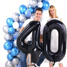 Black 30/40/50 Number Balloons Giant Number Foil Mylar Balloons For Women Men Birthday Party Supplies Anniversary Events Decorations