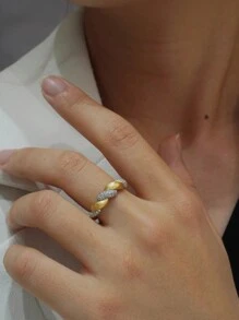 1pc 925 Sterling Silver Creative Ins-Style Elegant Zirconia & Twisted Rope Floral Ring, Versatile Jewelry Gift Suitable For Women Daily Wear, Parties, Festivals
