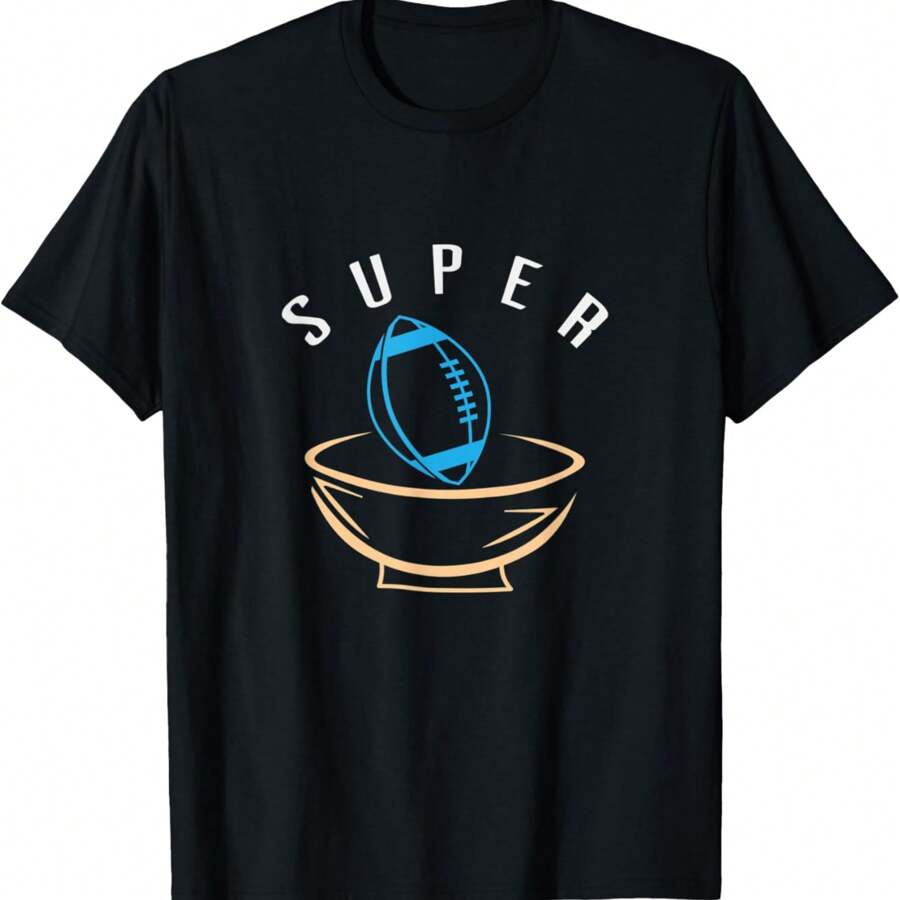 Funny Football With Snack Bowl Funny Gift Man Woman T-Shirt