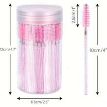 10PCS Eyelash Brushes, Mascara Wands With Container, Bendable Disposable Eyebrow Spoolies, Lash Brush For Lash Extensions, Eyebrow Spoolie, Castor Oil Brushes (Crystal Pink),Summer Style, Back To School Gift