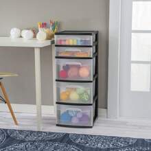 Sterilite 5-Drawer Tower, Black, Multi-Purpose Organizer, New Year Storage Upgrade - 黑色 - 查看 2