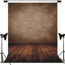 Brown Retro Photography Background, Brown Wooden Floor Background Design, Decorative Portrait Photography Background, Retro Theme Photography Background, Portrait Photography Background, Vinyl Material - Type a - View 1