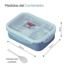 Thermal Lunch Box Food Container Lunch Box Thermal Lunch Box 2 Divisions Stainless Steel Keeps Heat Lunch Box - Olive Green - View 2