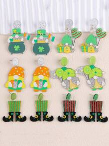 1 Pair Cute Cartoon Dwarf And Balloon Striped Boots Themed St. Patrick's Day Women's Earrings