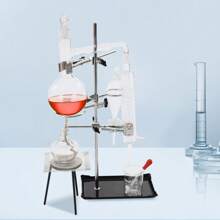 HYYKJ-US 500ml Distillation Apparatus For Home Glass Steam Distillation Apparatus Kit Distilling Set With Flask Essential Oil Extraction Maker Organic Chemistry Lab Glassware Equipment - 1 - View 2