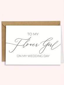 1 张优雅伴娘/伴娘婚礼贺卡，为她送上衷心祝福，附信封，非常适合婚礼庆典 - 彩色 - 查看 8