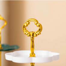 European-Style Three-Layer Fruit Plate, Dry Fruit Plate, Afternoon Tea Small Tray, Dessert Dessert, Multi-Layer Cake Stand, Cake Three-Layer Fruit Plate (Round) - White - View 4