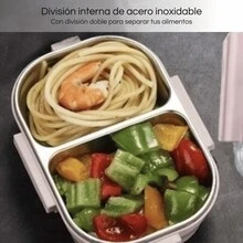 Thermal Lunch Box Food Container Lunch Box Thermal Lunch Box 2 Divisions Stainless Steel Keeps Heat Lunch Box - Olive Green - View 5