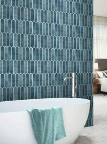 COMMOMY 常见 1 件/10 件/20 件哑光 3D 墙贴粉色鱼鳞、即撕即贴瓷砖后挡板、3D 防水瓷砖贴纸、室内 3D 墙板、厨房装饰、现代家居装饰 - 藍色 - 查看 5