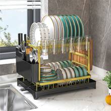 1 pieza Escurridor de doble capa con capacidad grande y desmontable | Organizador de cocina de uso múltiple para el hogar y el restaurante