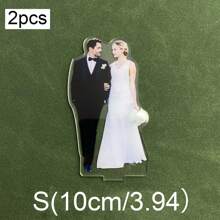 1/2/5件装定制照片婚礼人物亚克力桌面立牌，个性化办公桌配件，女士适用，个性化定制人物立牌，定制收藏亚克力展示架，可定制双面婚礼人物礼物，生日毕业礼物，温馨氛围，秋季家居焕新，家居和谐，办公室装饰，优雅生活，永恒之爱 - 風格A - 查看 11