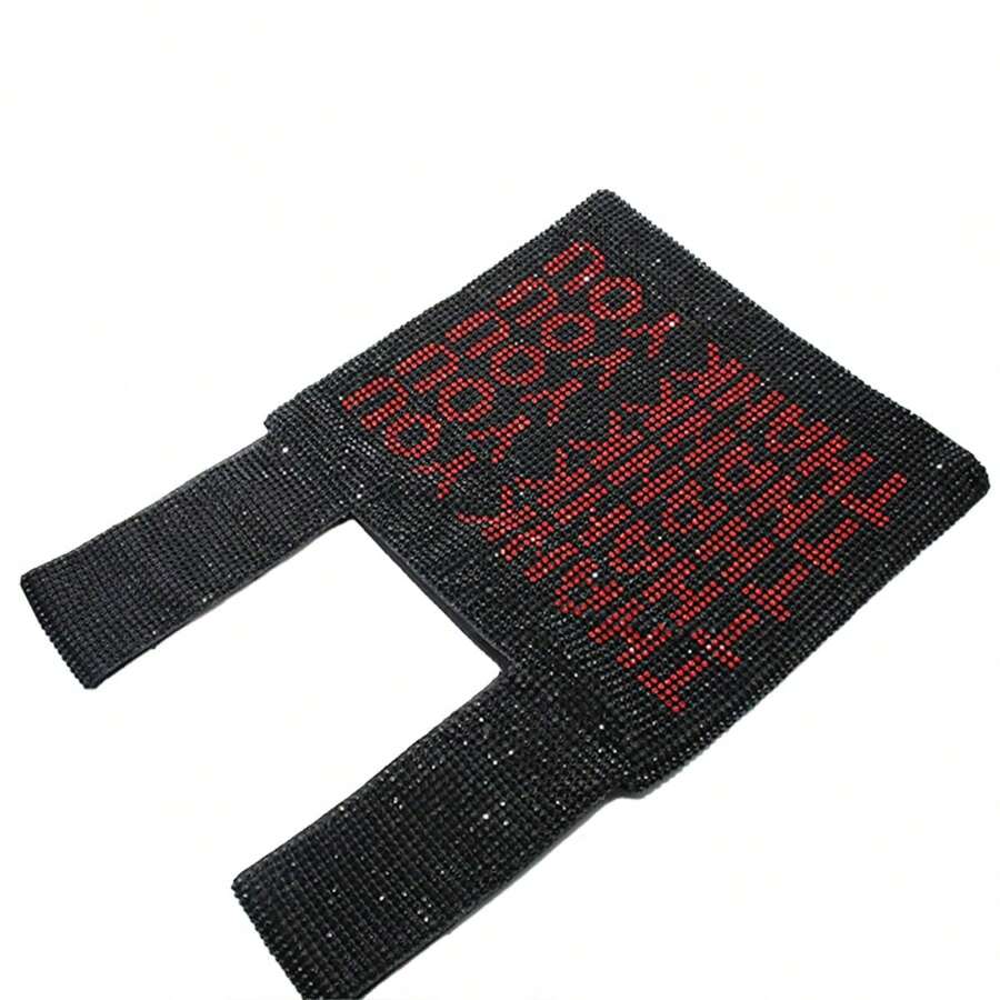 Rhinestone Evening Bag Shiny Printed Thankyou Handbag Women Clutch Handbag For Party Prom - 黑色 - 查看 1
