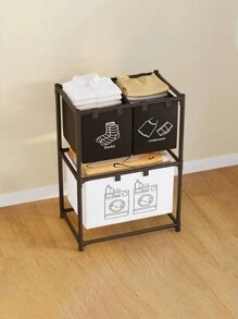 1 件单层/双层脏衣服篮收纳架，浴室储物整理架 - 彩色 - 查看 10