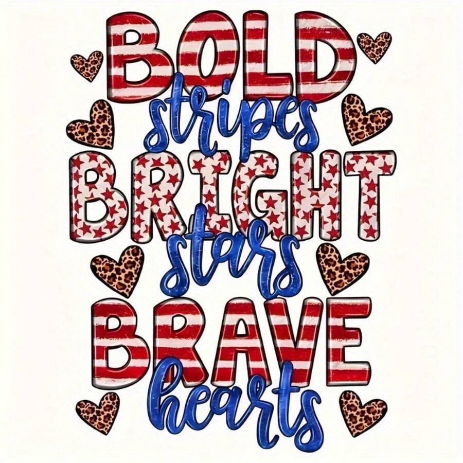 1 件/2 件/3 件爱国热转印乙烯基贴纸 - 红色、白色、黑色、天蓝色 - 大胆条纹、明亮星星、大胆设计，适用于 DIY T 恤、连帽衫、运动衫