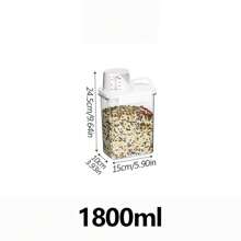 1 件密封食品储存容器，大豆罐，食品罐，谷物罐，小麦罐，面粉罐：用于意大利面、干粮、面粉和糖的塑料罐，防虫便携式方形米、谷物、坚果和面粉罐 | 基本厨房收纳盒、谷物罐、米桶、零食罐、咖啡豆罐、食品罐、家居装饰、送给朋友的礼物、返校用品、感恩节礼物、丰收节、家庭晚餐