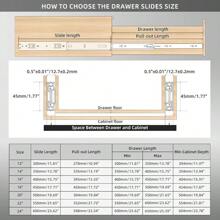 AOLISHENG 5 Pair Drawer Runners Drawer Slides 500mm 45kg Load Capacity Heavy Duty Draw Sliders Full Extension Ball Bearing Kitchen Cabinet Black Draw Runners Replacement Rails Side Mount - 20inch(500mm) - View 4