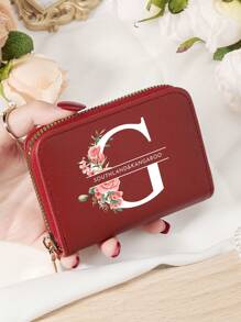 Burgundrote Tasche Charlie Rotwein Roter Umschlag Modische und hochwertige Kartenetui Tasche Leicht zu tragen Münztasche mit mehreren Fächern Reißverschluss Multi-Slot Einfache Kreditkartenfächer Multifunktions Damenbrieftasche Kartentasche Mini Geldbörse Geldbeutel Kartenetui