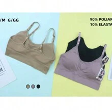 Kit 2 Women's Sports Top Bra With Removable Pad Comfortable Thin Strap//Random Color - Multicolor - View 5