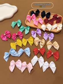 26pcs Colorful Bow Hair Clips, Random Colors, Cute For Little Girls - Multicolor - View 3