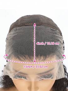 Eulisi 蕾丝前假发 人发杰瑞卷发 13x4 蕾丝前假发 女士用人发 已拔取婴儿头发 150% 密度巴西卷发蕾丝前假发 人发 - 黑色 - 查看 7