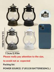 1 chiếc đèn lồng LED mini cầm tay kiểu retro dễ thương (có pin), đèn lồng LED trang trí để bàn trong nhà, đèn lồng trang trí bàn ăn cho lễ hội, đám cưới, tiệc tùng, lễ hội, cắm trại. - đèn vàng - Xem 11