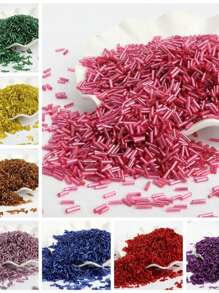 20g/50g/100g 时尚多彩夜光玻璃管珠，DIY 珠宝制作用品，适用于手链、项链、服装装饰、手工艺品 - 2X6玻璃管珠 - 查看 1