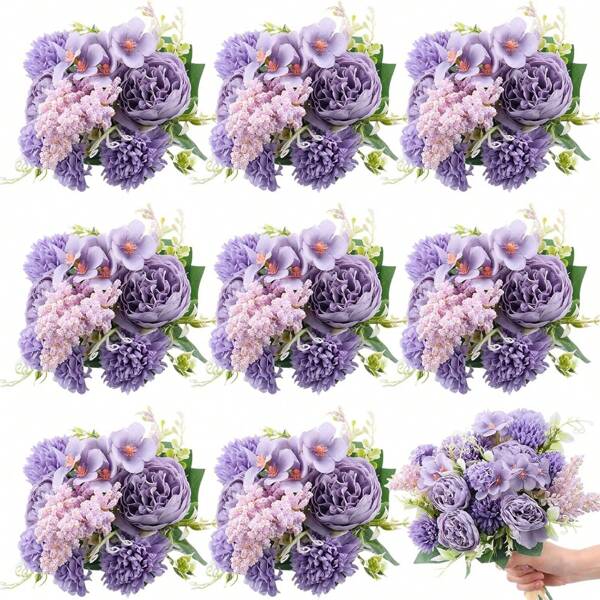 1pc/3pcs Artificial Flowers-Silk Hydrangea, Peony, Carnation Bouquet Real Touch Fake Peony Flower For Autumn Wedding Mother's Day Valentine's Day Vase For Home Dining Room Bedroom Decorations, Festival Birthday Party Accessories, Outdoor Garden Decorations Gifts Graduation