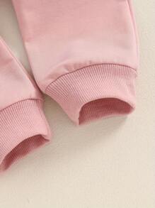 Toddler Baby Girl Clothes 6 12 18 Months 2T 3T 4T Long Sleeve Pullover Sweatshirt Pants Infant Fall Winter Outfit - Hồng - Xem 7