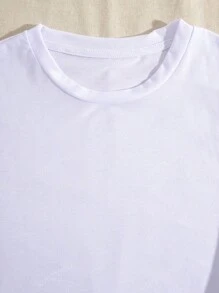 Women's Crew Neck Short Sleeve Milk Silk T-Shirt With Cute Bear Print