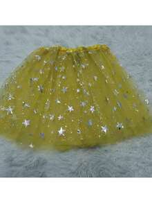Tulle Skirt With Star Details Carnival Tutu A-9 - 黃色 - 查看 2
