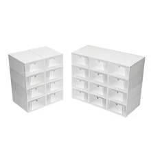 YUNRUX 20X Transparent Shoe Box Stackable Shoe Box Shoe Storage Drawer Shoe Organizers Box Shoe Box - White - View 8