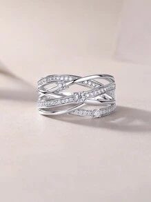 莫桑石订婚戒指，D 色 VVS1，18K 白金镀 925 纯银，女士时尚优雅珠宝