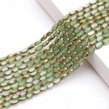 48pcs 4*6mm Colorful Crystal Glass Beads With Gold Trim, Middle Hole, For DIY Crafts, Jewelry Making, Shoes, Accessories, Phone Chain, Necklace, Bracelet, Glasses Chain
