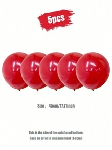 5/10pcs 18-Inch Blue, White, Pink, And Red Latex Balloons, Creating A Romantic Atmosphere For Weddings, Birthdays, Valentine's Day, And Parties - Multicolor - View 15