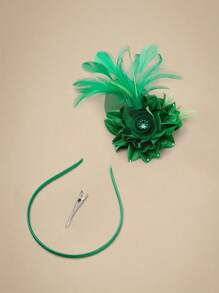 1Pc Fascinator Hats For Women Tea Party Hat Kentucky Flower Organza Fascinators Headband Brooch Derby Hats For Wedding - A - View 5