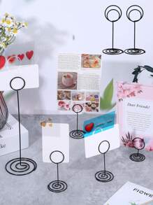 Set de 10 piezas de soportes de tarjetas de escritorio, soportes de visualización, soportes de tarjetas y fotos para la configuración de la mesa, soportes de números de escritorio, soportes de notas de alambre, soportes de números de mesa, soportes de tarjetas de visita, para bodas, aniversarios, fiestas de cumpleaños, centros de mesa, soportes de tarjetas de mesa para fiestas de cumpleaños