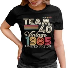 Playera Cumpleaños Team 40 Años Vintage - Negro - Ver 3